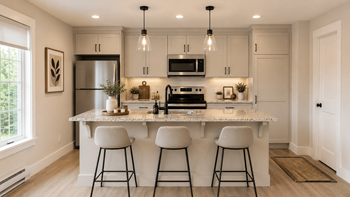 Large kitchen island for added counter space